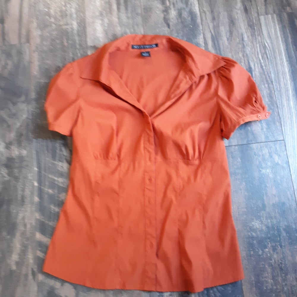 Burnt orange dressy blouse